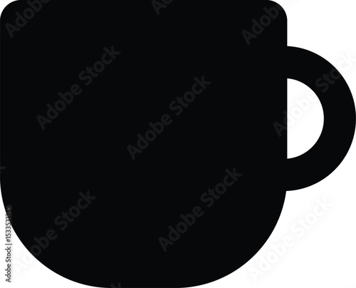 Black Silhouette of Mug Cup Illustration