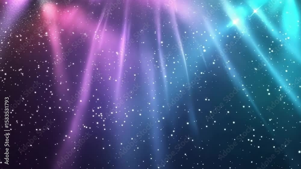 dreamy cosmic gradient lights animation transitioning from deep violet to glowing teal, soft grainy texture. At the top lights falling from cosmic galaxy, multicolored stars shimmering celestial dreamy cosmic gradient lights animation transitioning from deep violet to glowing teal, soft grainy texture. At the top lights falling from cosmic galaxy, multicolored stars shimmering celestial