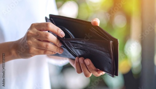 Empty wallet held by hands
