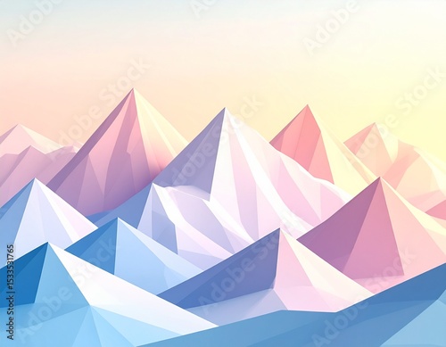 Low Poly Abstract Mountain Landscape