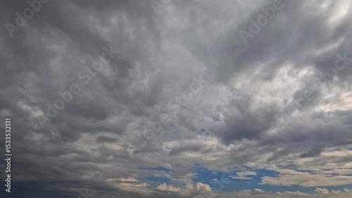 timelapse clip of massive leaden snow or rain clouds