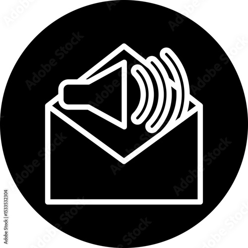 Voicemail Vector Line White Circle Black Icon Design