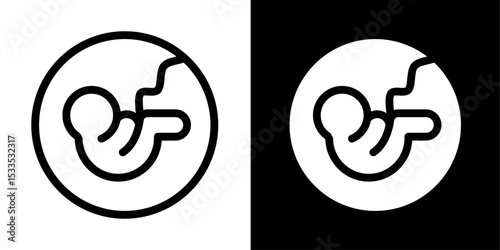 Human Fetus / Embryo Icon in Circle: Pregnancy & Development