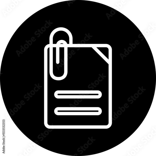 Attachment Vector Line White Circle Black Icon Design