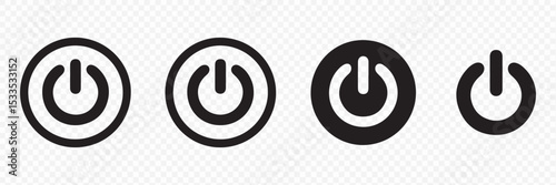 On Off Switch Control Symbol Collection Vector