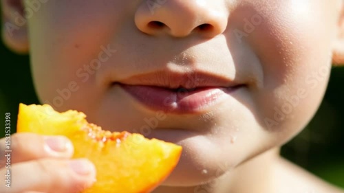 Wallpaper Mural Child's Delight: A Bite of Summer Peach Torontodigital.ca