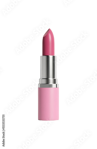 Pink lipstick on white background