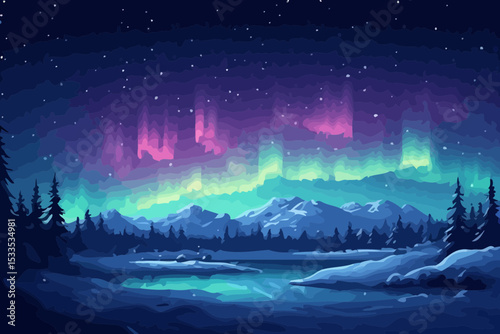 winter landscape with snow