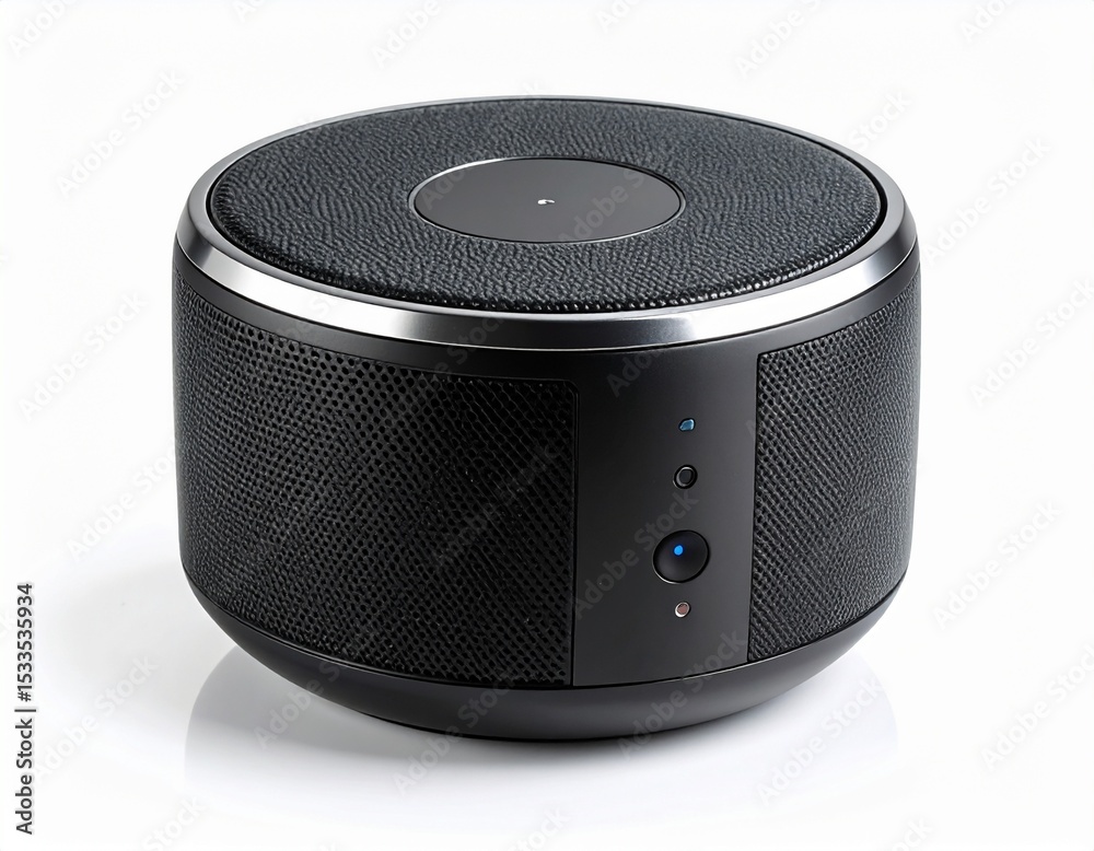 Fototapeta premium Black wireless speaker bluetooth audio sound system