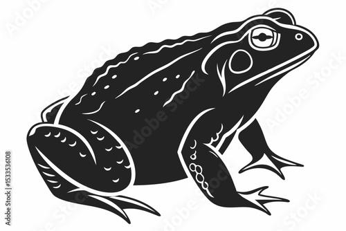 american toad sihouette black vector