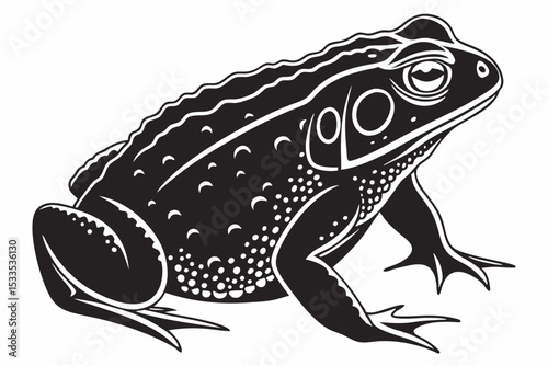american toad sihouette black vector