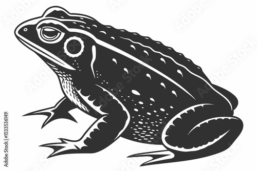 american toad sihouette black vector