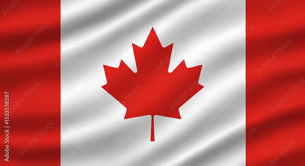 Obraz premium Waving National Flag of Canada with Silk Fabric Texture