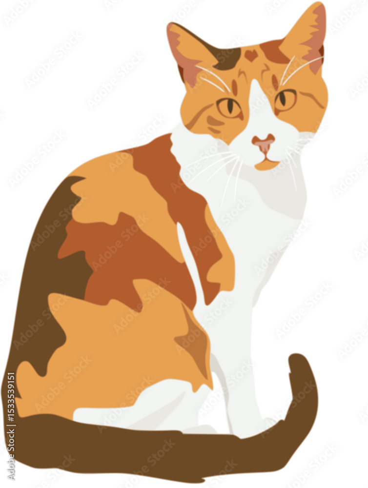 Fototapeta premium Cat vector illustration in flat style