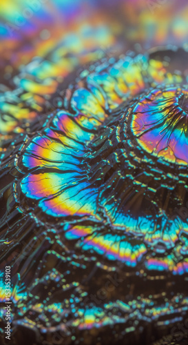 Macro Abstract Psychedelic Oil Film iridescent ferrofluid