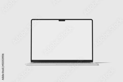 Blank Laptop Mockup Front View Angle 