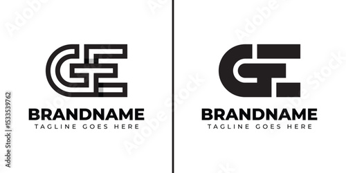 Letters GE Monogram Logo Set, suitable for any brand with GE or EG initials