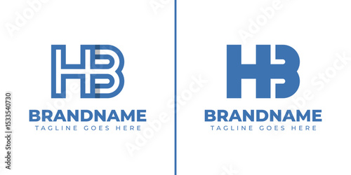 Letters HB Monogram Logo Set, suitable for any brand with BH or HB initials