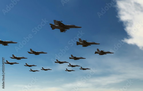 Fighter jet in mid-air, performing a highspeed pass with smoke trails trailing behind it. The jet is angled upwards, creating a sense of dynamism and speed.