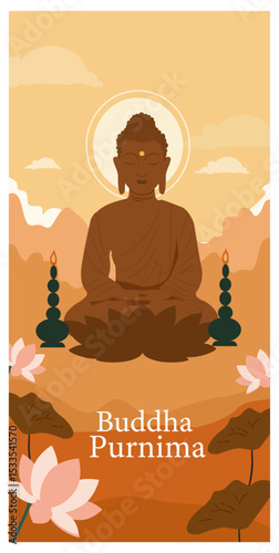 Buddha Purnima Vesak Celebration Vector Collection-03