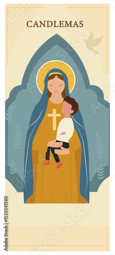 Bright Candlemas Illustration with Abundance of Lit Candles-01