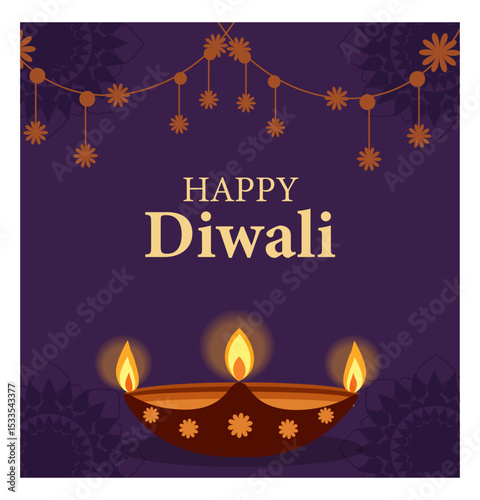 Happy Diwali Vector Illustration Set - Diyas, Fireworks & Festive Graphics-06