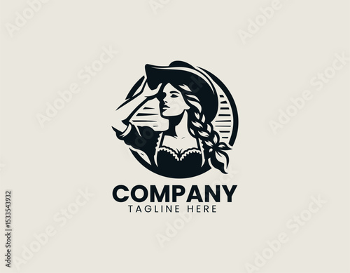 Charming Country Lady Rustic Charm Southern Belle Nature Lover Vector Logo Design