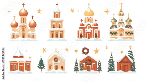 Festive Orthodox Church Icons for Christmas, Orthodox Christmas, Orthodox Christmas Celebration