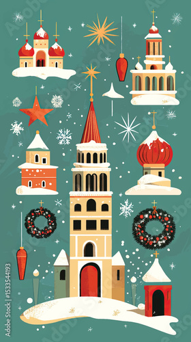 Festive Orthodox Church Icons for Christmas, Orthodox Christmas, Orthodox Christmas Celebration