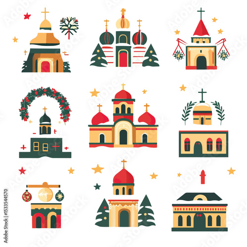 Festive Orthodox Church Icons for Christmas, Orthodox Christmas, Orthodox Christmas Celebration