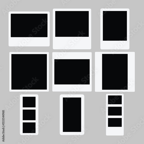 Minimalist Photo Frame Collage Template – Flat UI Icon for Social Media and Design Mockup