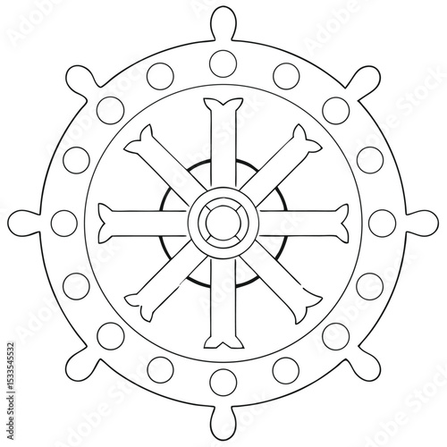 Snowflake Mandala Coloring Page – Winter Geometric Outline for Kids and Adults