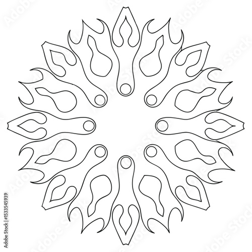 Layered Flower Mandala Coloring Page – Petal Pattern Line Art for Relaxation and Focus