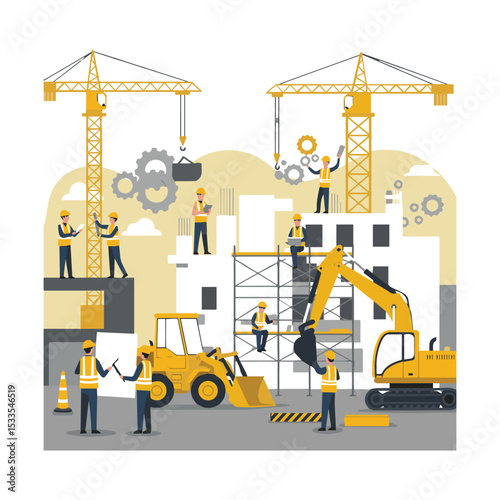 Modern architectural building design engineering concept