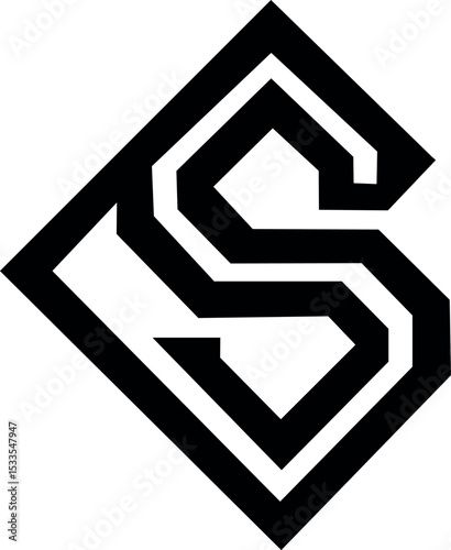 Bold Geometric S or CS Monogram Logo