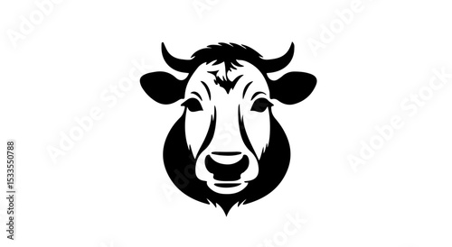 portrait of a cow face vector