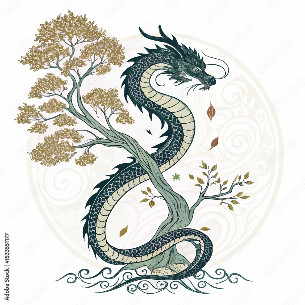 Obraz premium Leafwind Dragon