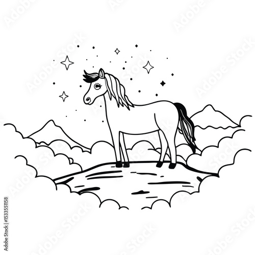 horse in the snow
