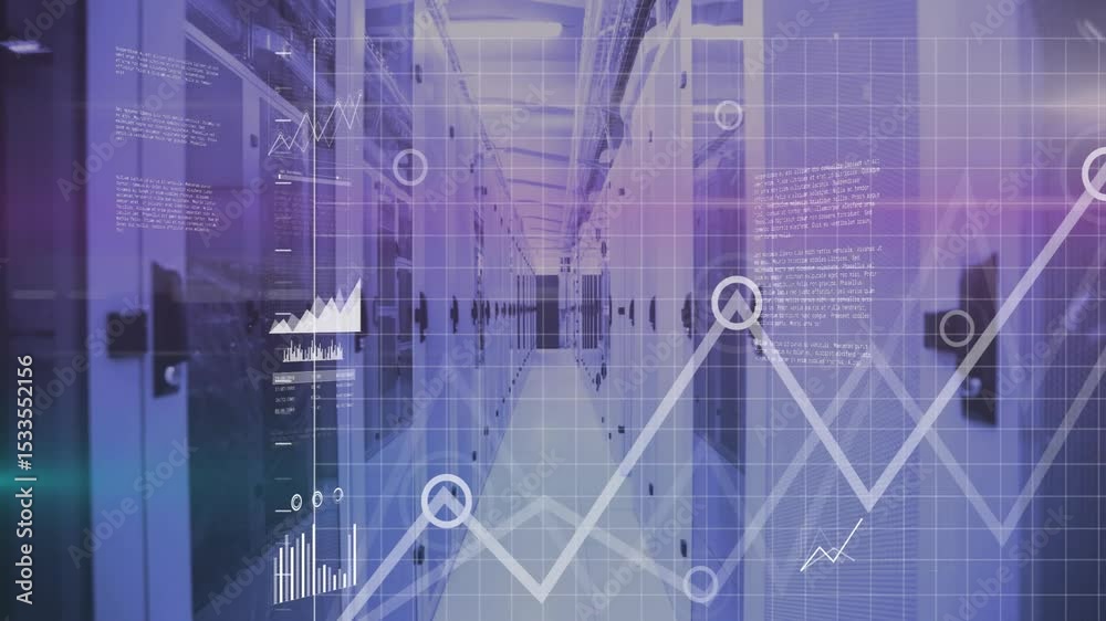 Video Data Overlay Examples Video Stock On opening corridor, data overlays appearing and ...