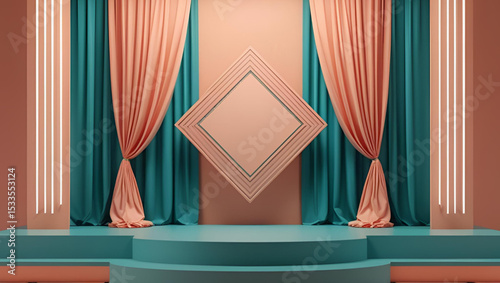 vector illustration of a stage with curtains