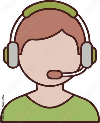 Customer Service Representative with Headset Providing Assistance and Support Vector Illustration for Customer Care Solutions