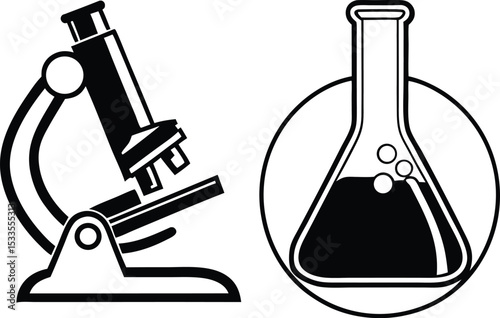 vector illustration of a microscope