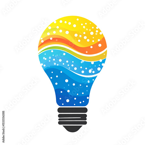 Colorful Abstract Lightbulb Design Representing Creativity and Innovation
