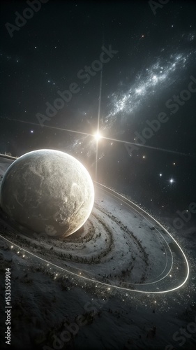 Mystical Outer Space Universe – Starry Sky with Glowing Nebula