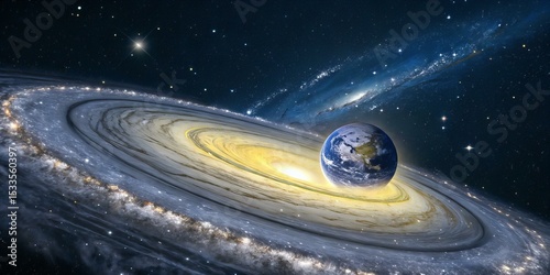 Beautiful Galaxy in Space – Fantasy Sci-Fi Background for Design