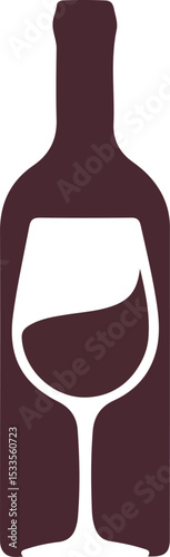 Wine Bottle and Glass Icon