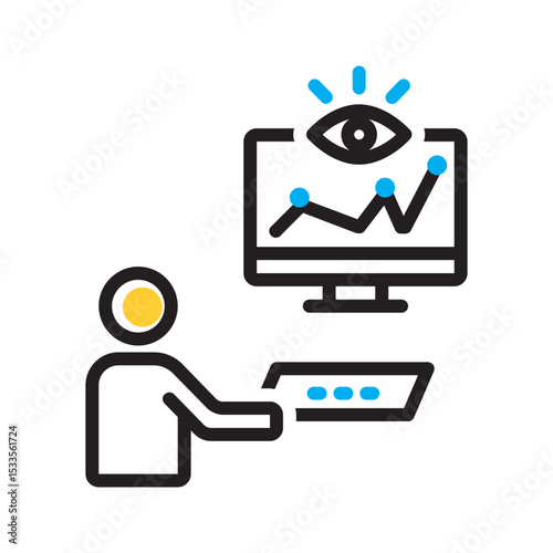 Vector multi color icon for Monitoring