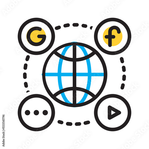 Vector multi color icon for Social networks