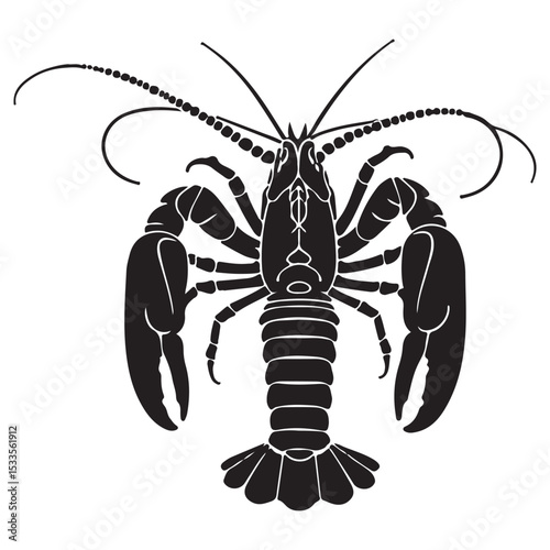  lobster silhouette on white background. vector illustration eps 10