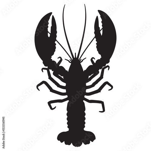  lobster silhouette on white background. vector illustration eps 10